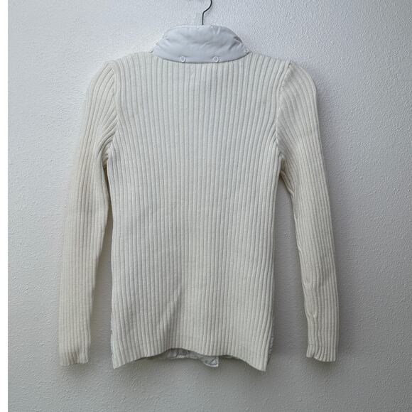 JJAlways Women’s Cream/White Mixed Media Double-Breasted Jacket US S - Picture 7 of 11